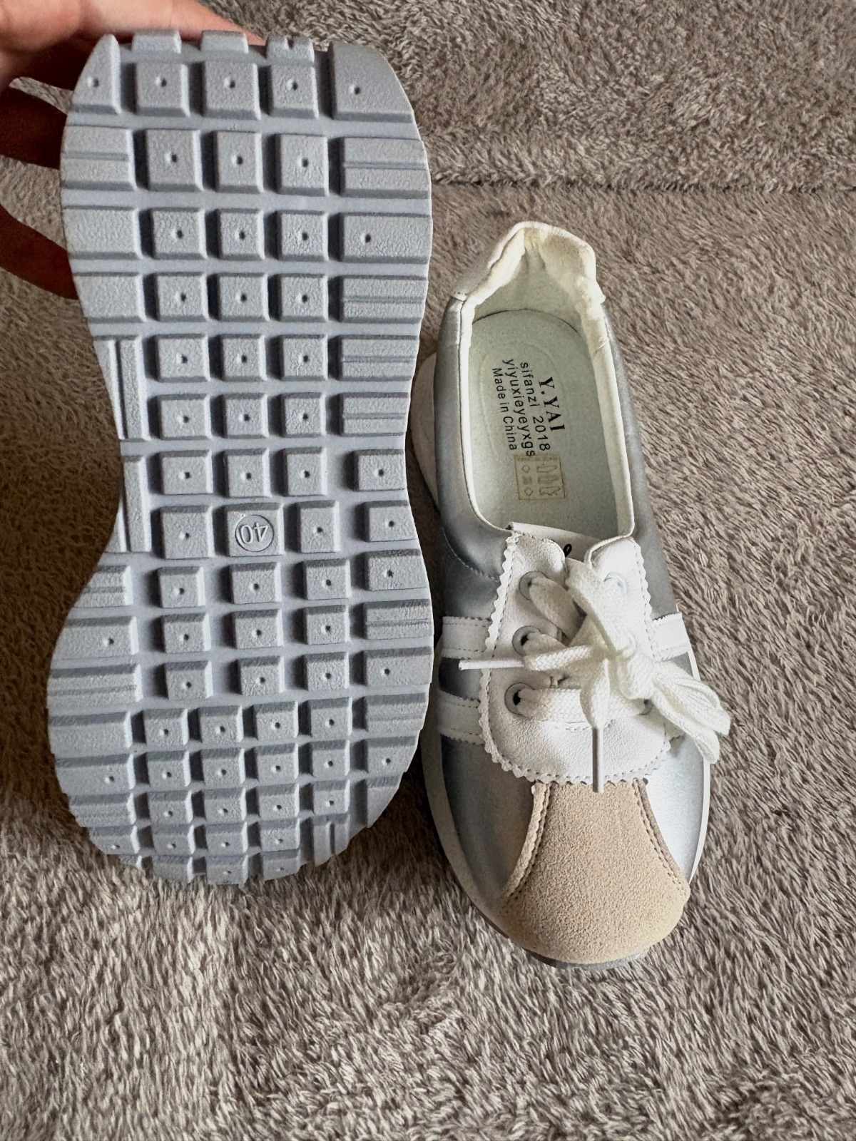 Basket femme Sifanzi grise et blanche taille 40 – Sans marque – taille EU 40 4