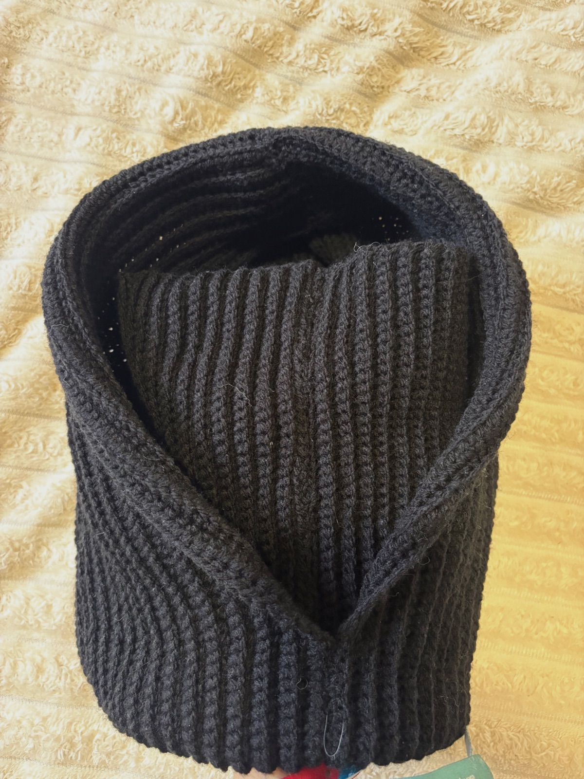 Cagoule + snood noir tricoté fait main adulte  – Sans marque – taille Taille unique 6