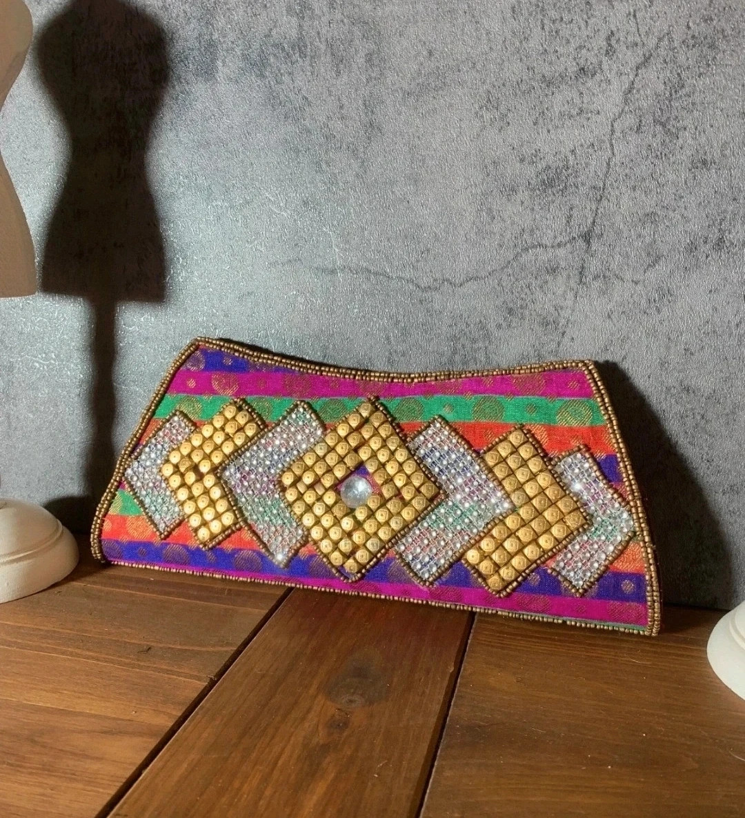 Bolso De Fiesta Hecho A Mano Morado | Handmade Party Bag Hippie Style 3