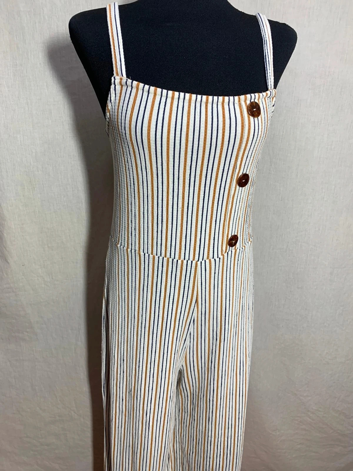 Mono largo de tirantes a rayas con botones | Striped jumpsuit | Springfield – Springfield – taille L / 40 / 12 3