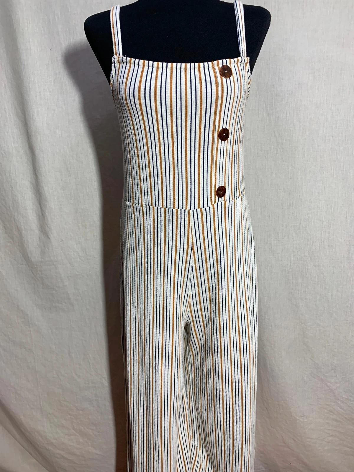 Mono largo de tirantes a rayas con botones | Striped jumpsuit | Springfield – Springfield – taille L / 40 / 12 4