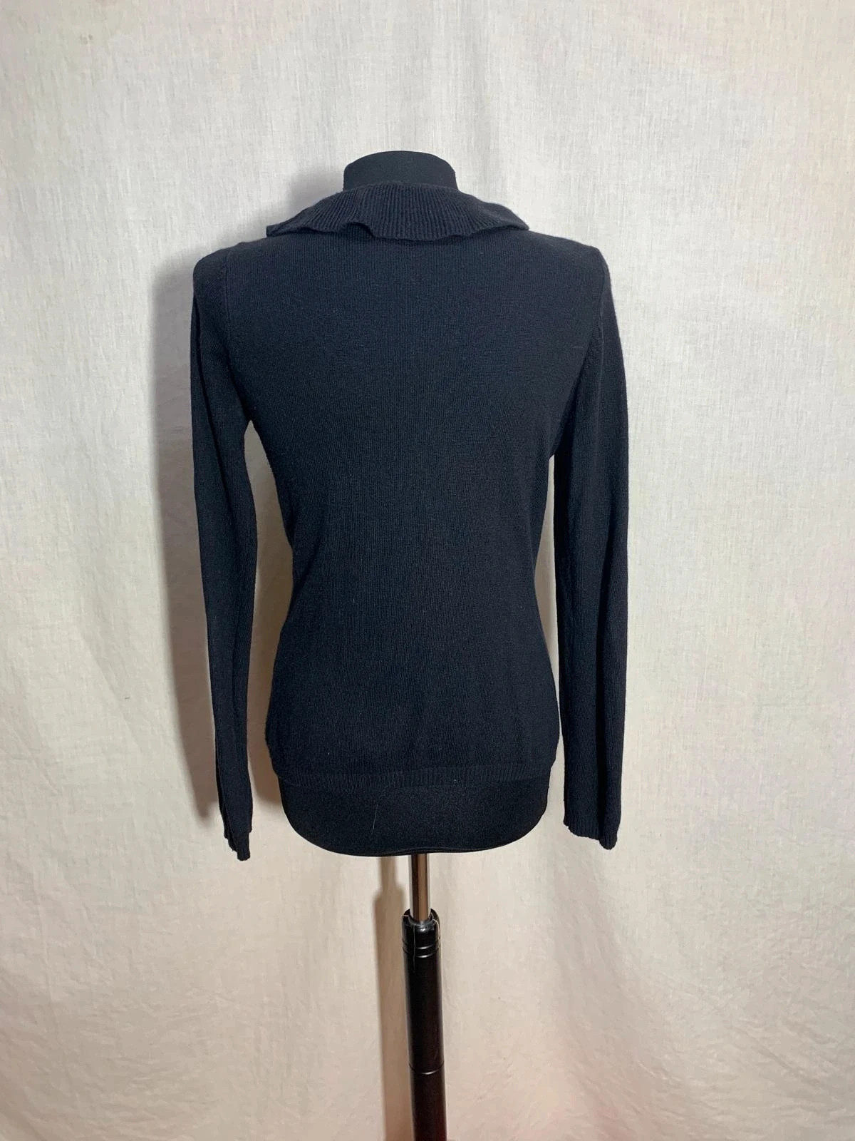 Cárdigan negro de punto fino con volantes | Ruffled black cardigan | Zara – Zara – taille M / 38 / 10 2