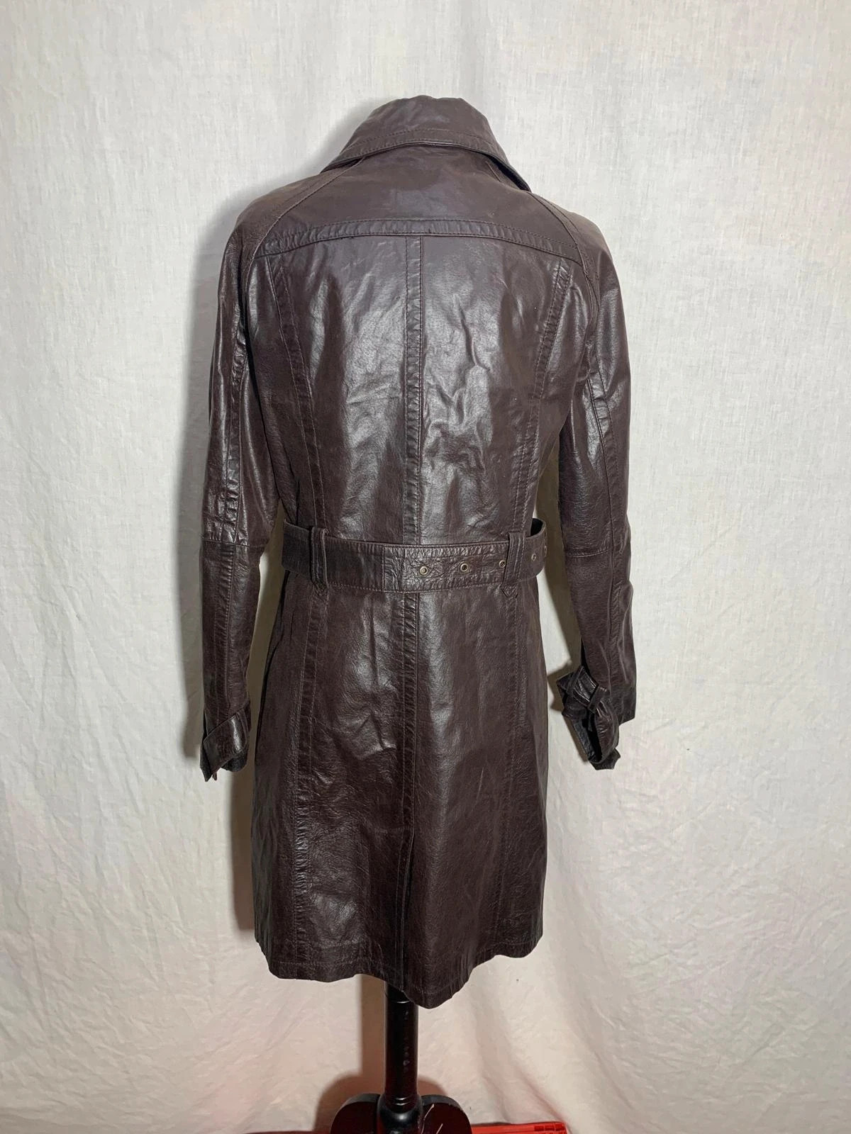 Gabardina de piel en color marrón | Brown leather trench coat | FRN – FRN – taille M / 38 / 10 2