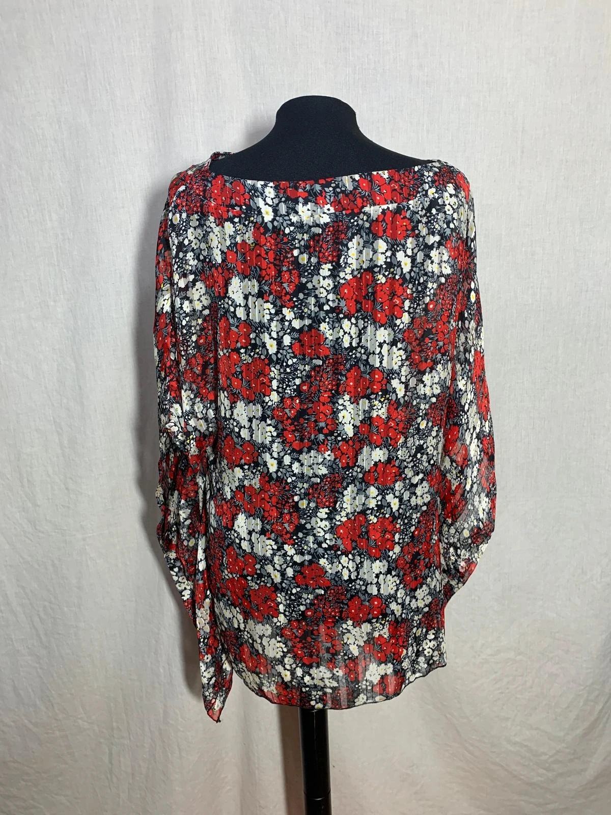 Blusa holgada de gasa plisada con estampado floral | Floral pleated chiffon blouse | Fresa – taille M / 38 / 10 2
