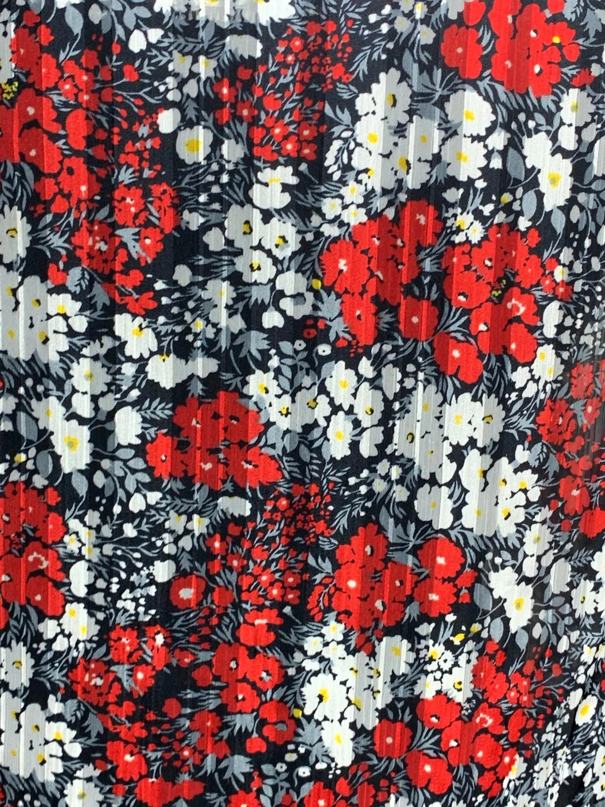 Blusa holgada de gasa plisada con estampado floral | Floral pleated chiffon blouse | Fresa – taille M / 38 / 10 5