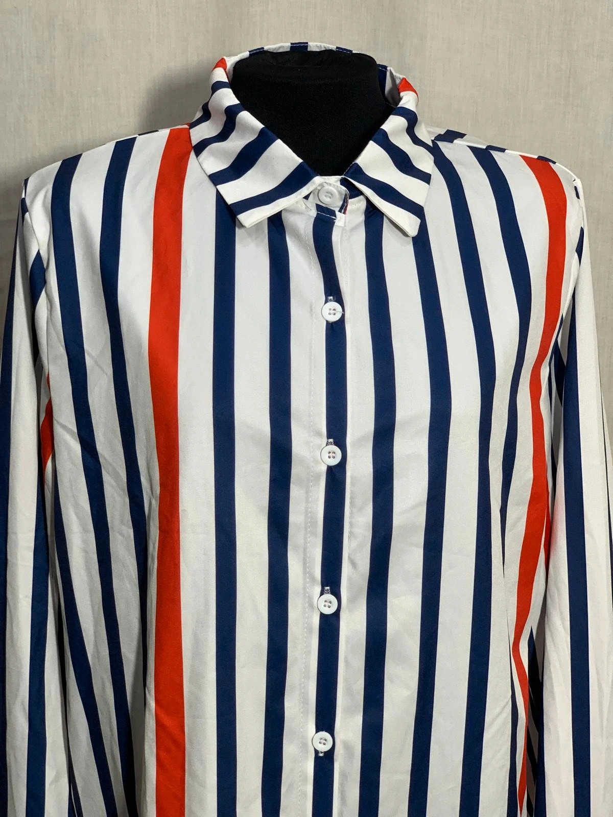 Camisa a rayas de manga larga | Long sleeve striped shirt – Vintage Dressing – taille XL / 42 / 14 3