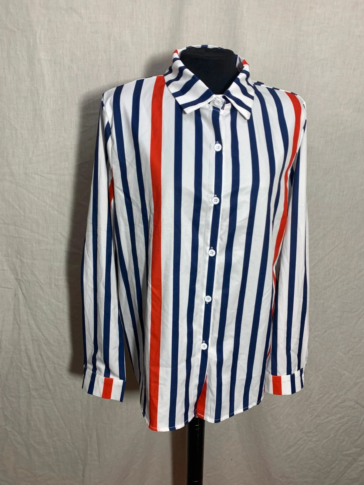 Camisa a rayas de manga larga | Long sleeve striped shirt – Vintage Dressing – taille XL / 42 / 14 4