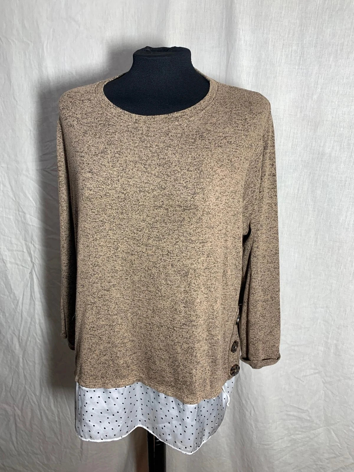 Jersey marron efecto dos piezas | Brown Two-piece effect jumper | Encuentro – Encuentro – taille XL / 42 / 14 3