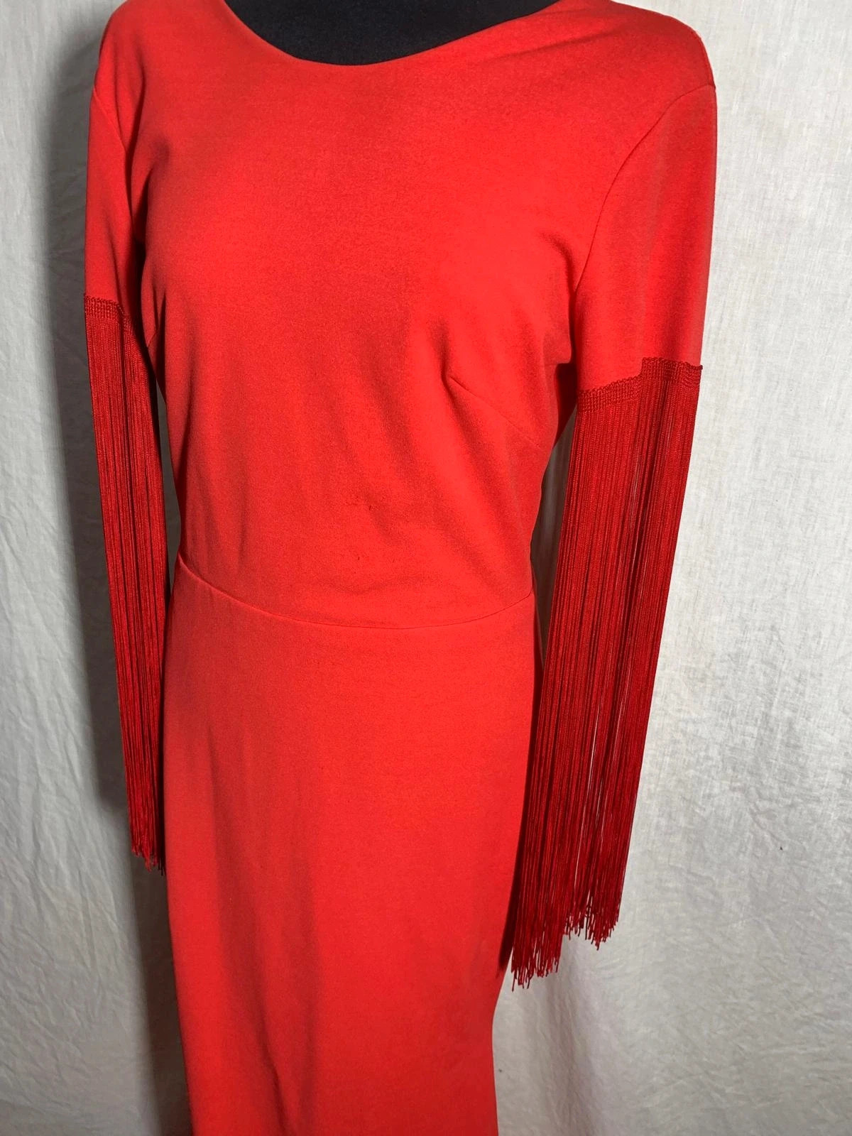 Vestido de fiesta rojo con espalda descubierta | Red dress with fringe sleeves | Marta en Brasil – Marta en Brazil – taille L / 40 / 12 5