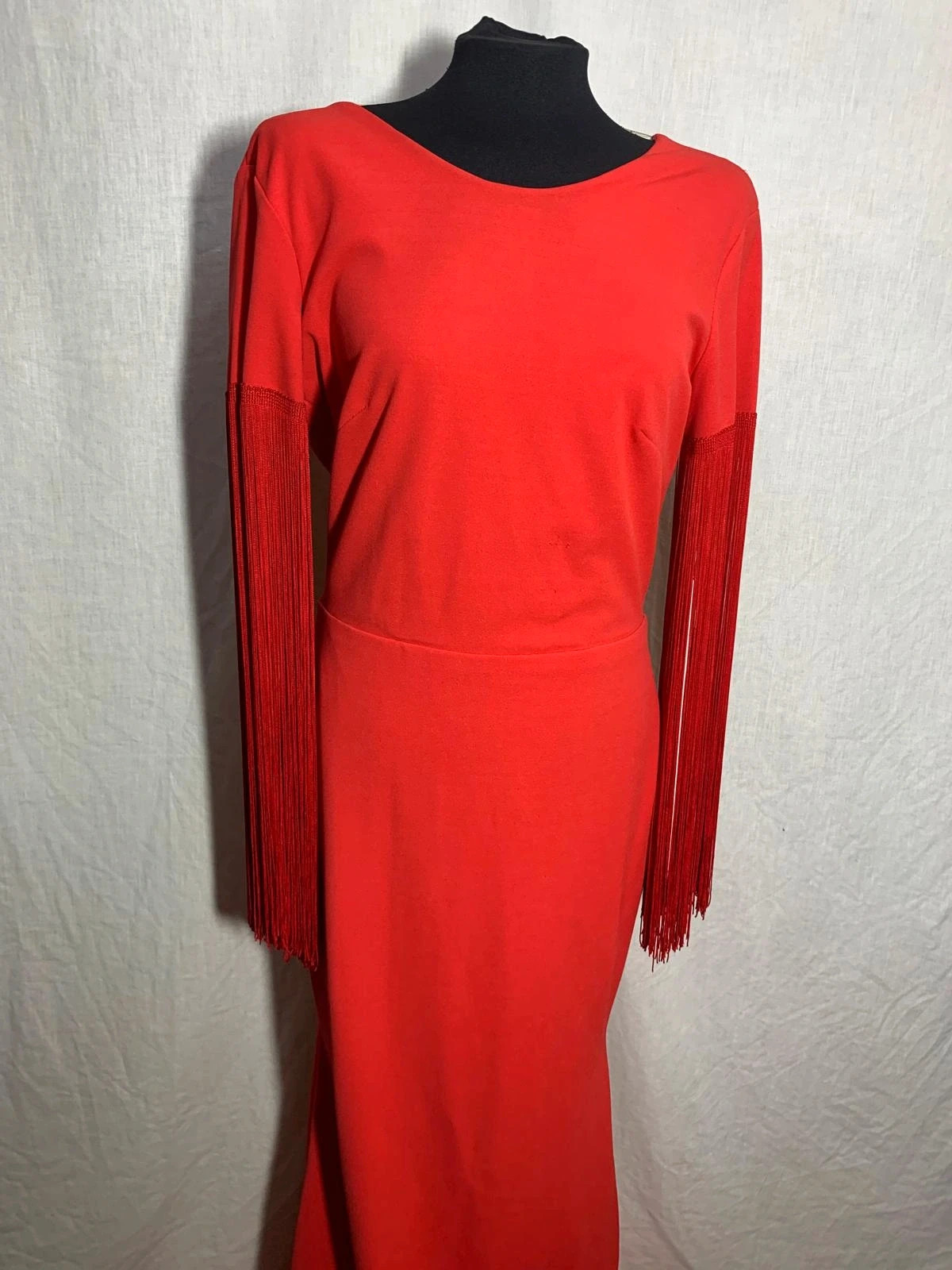 Vestido de fiesta rojo con espalda descubierta | Red dress with fringe sleeves | Marta en Brasil – Marta en Brazil – taille L / 40 / 12 3