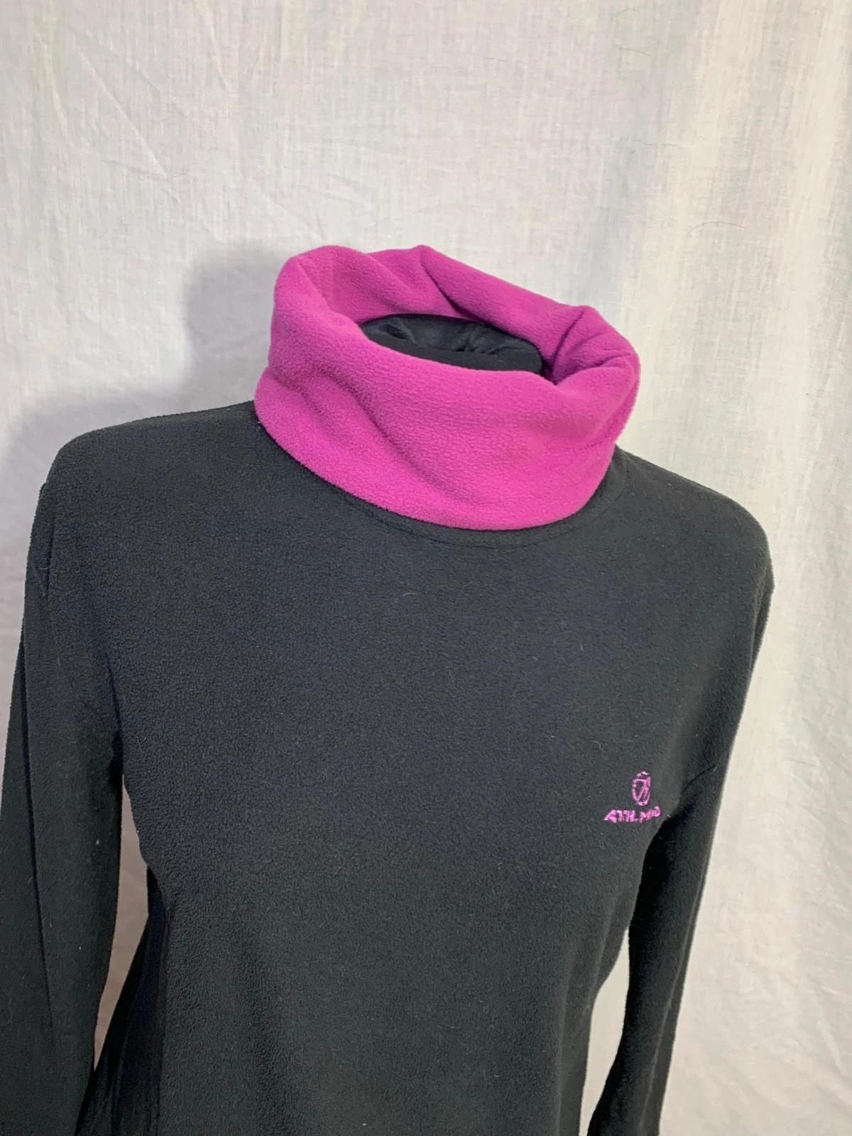 Sudadera polar cuello alto | Black fleece turtleneck sweatshirt | Ath Mina – Vintage Dressing – taille S / 36 / 8 4