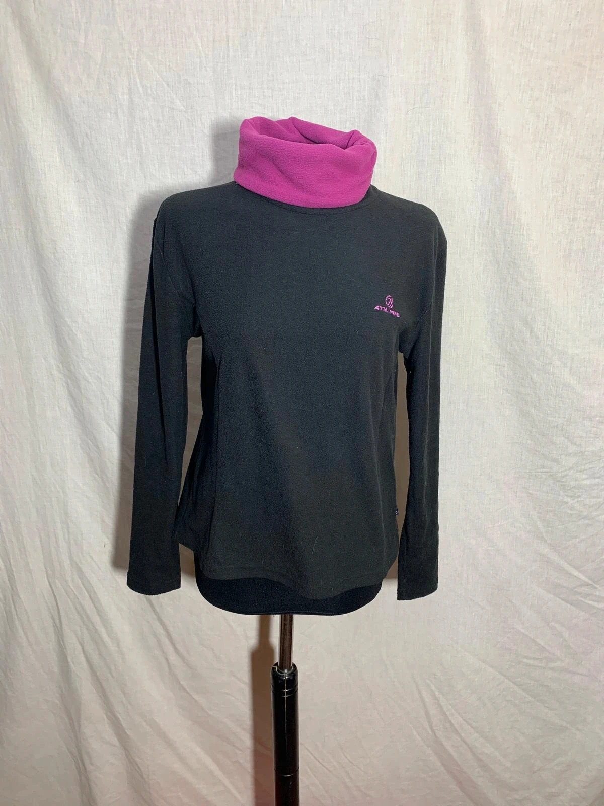 Sudadera polar cuello alto | Black fleece turtleneck sweatshirt | Ath Mina – Vintage Dressing – taille S / 36 / 8