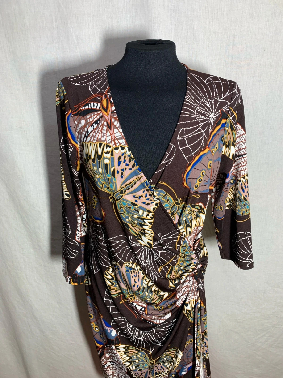 Vestido corto marrón con estampado de hojas | Brown leaf print mini dress | Encuentro – Encuentro – taille M / 38 / 10 4