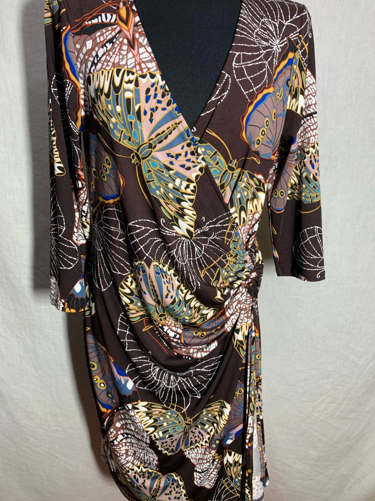 Vestido corto marrón con estampado de hojas | Brown leaf print mini dress | Encuentro – Encuentro – taille M / 38 / 10 3