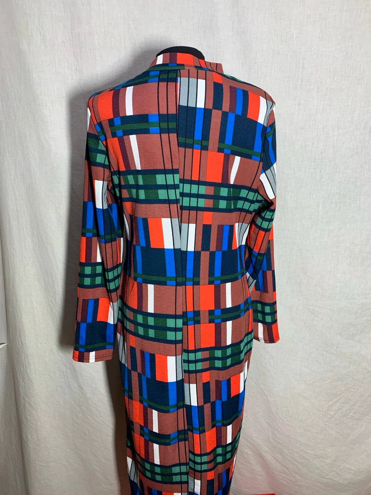 Vestido largo multicolor de manga larga | Multicolor geometric maxi dress – Vintage Dressing – taille XL / 42 / 14 2