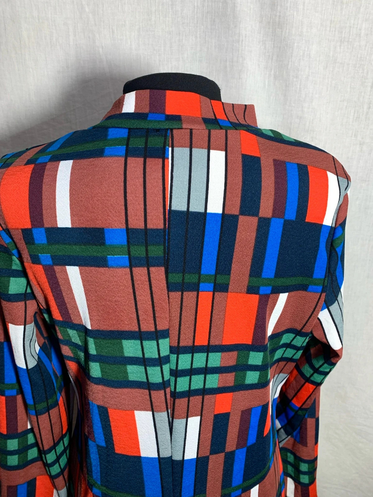 Vestido largo multicolor de manga larga | Multicolor geometric maxi dress – Vintage Dressing – taille XL / 42 / 14 5