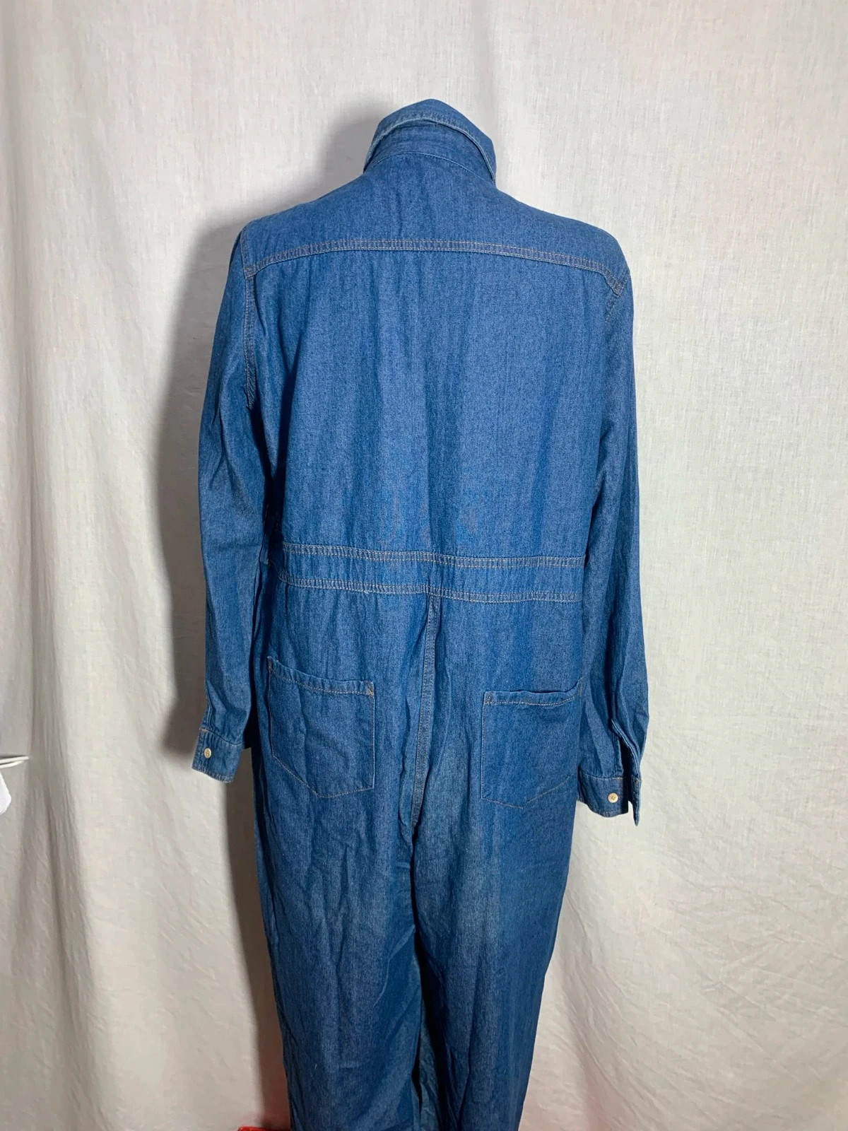 Mono largo vaquero azul de manga larga | Blue denim long sleeve jumpsuit | Kelrebec – Kelrebec – taille XXL / 44 / 16 2