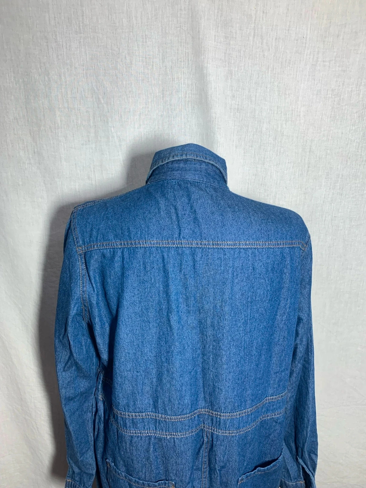 Mono largo vaquero azul de manga larga | Blue denim long sleeve jumpsuit | Kelrebec – Kelrebec – taille XXL / 44 / 16 5