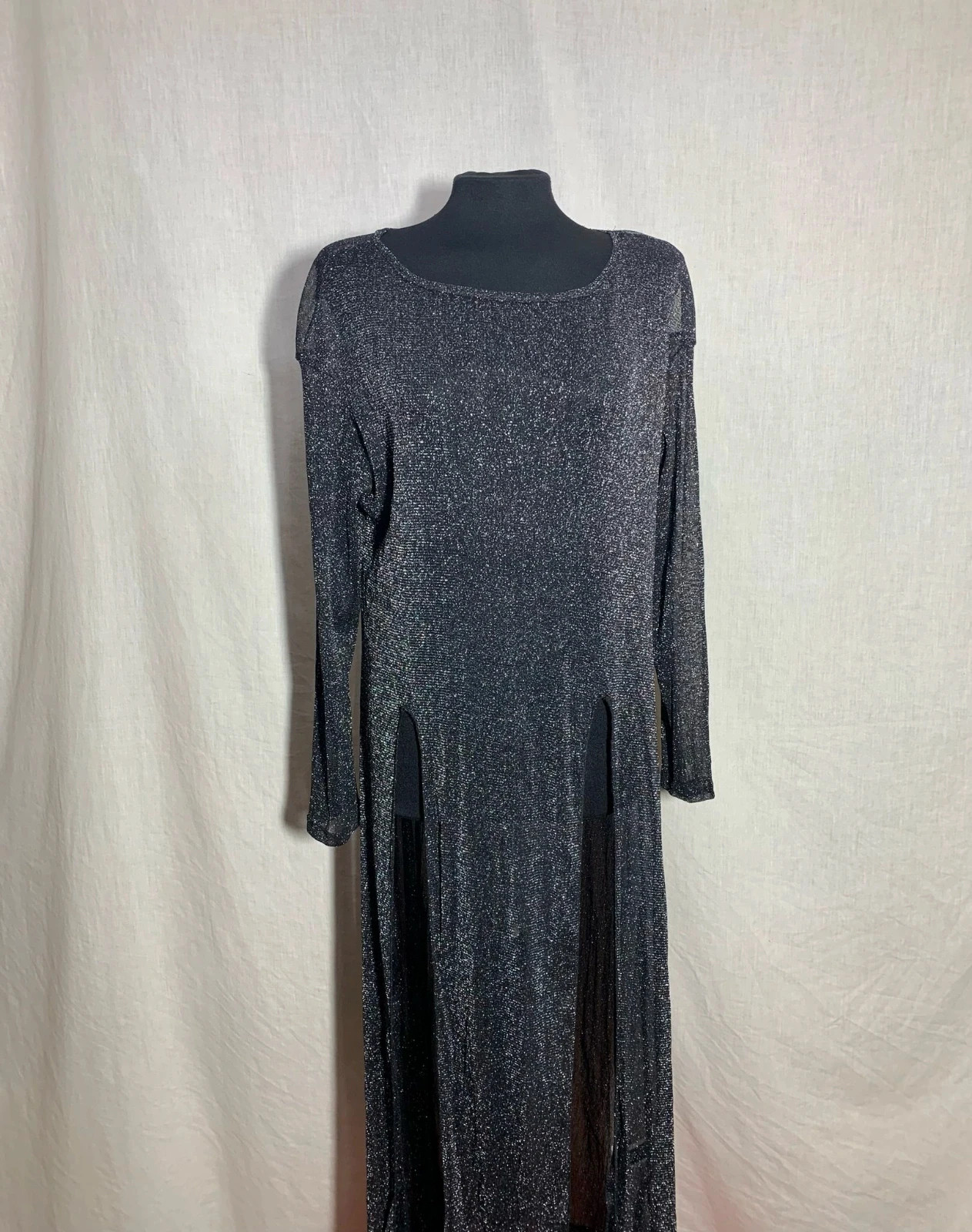 Vestido largo gris oscuro de manga larga | Dark grey long sleeve maxi dress | Shein Curve