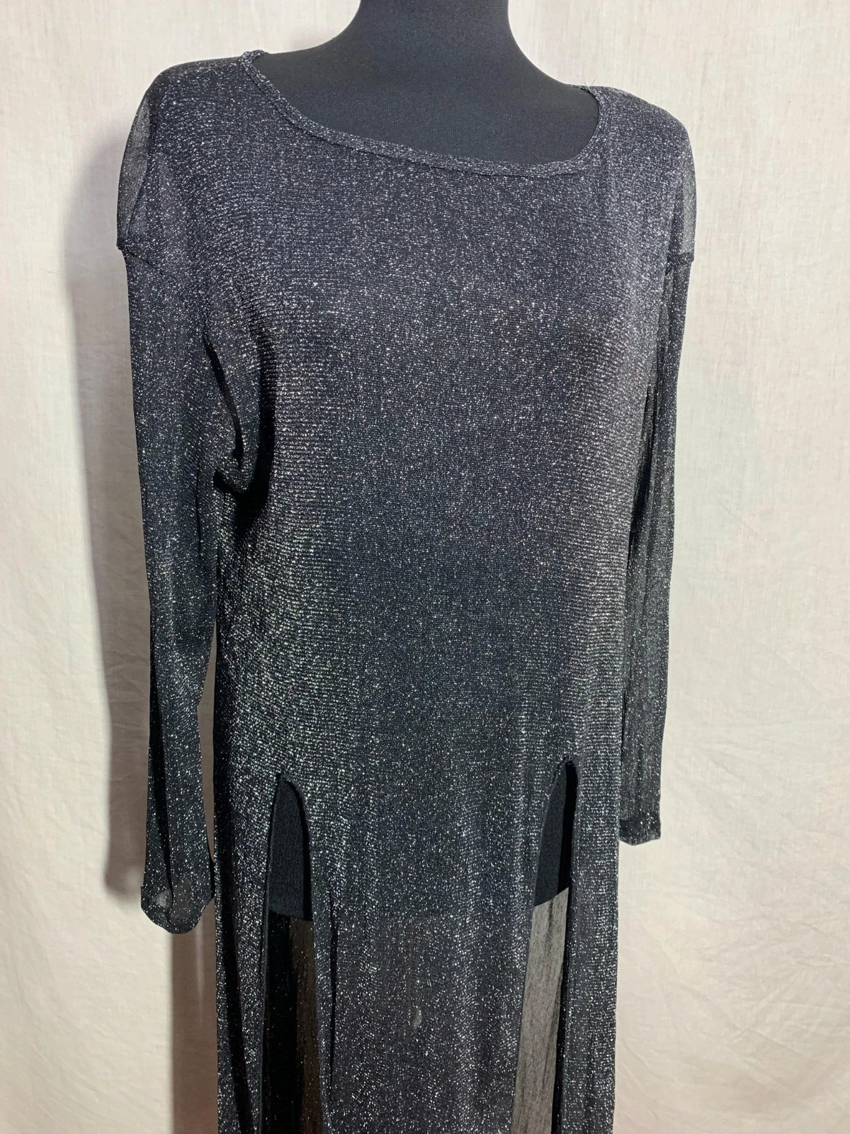 Vestido largo gris oscuro de manga larga | Dark grey long sleeve maxi dress | Shein Curve – Shein Curve – taille Taille unique 4