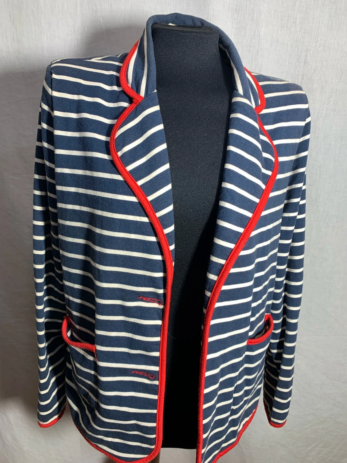 Chaqueta marinera de rayas azul y blanca | Navy Blue and white striped jacket | Riverside – Riverside – taille L / 40 / 12 3