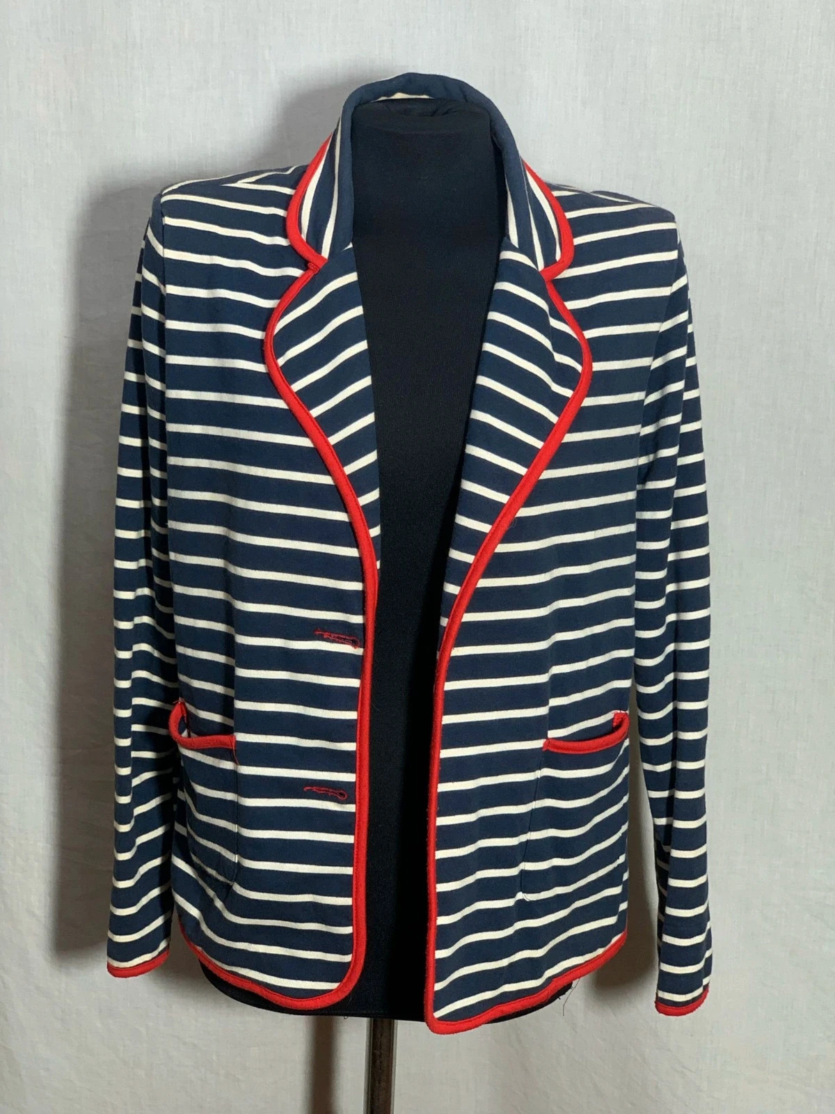 Chaqueta marinera de rayas azul y blanca | Navy Blue and white striped jacket | Riverside