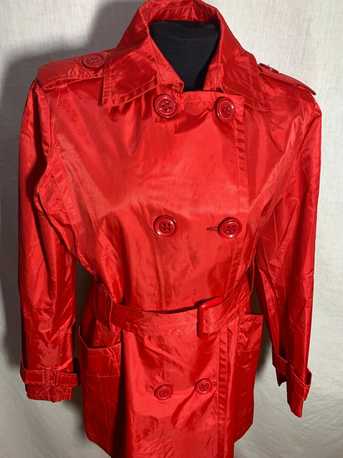 Gabardina corta retro roja | Red short retro trench coat | Hashun – Hashun – taille XL / 42 / 14 3
