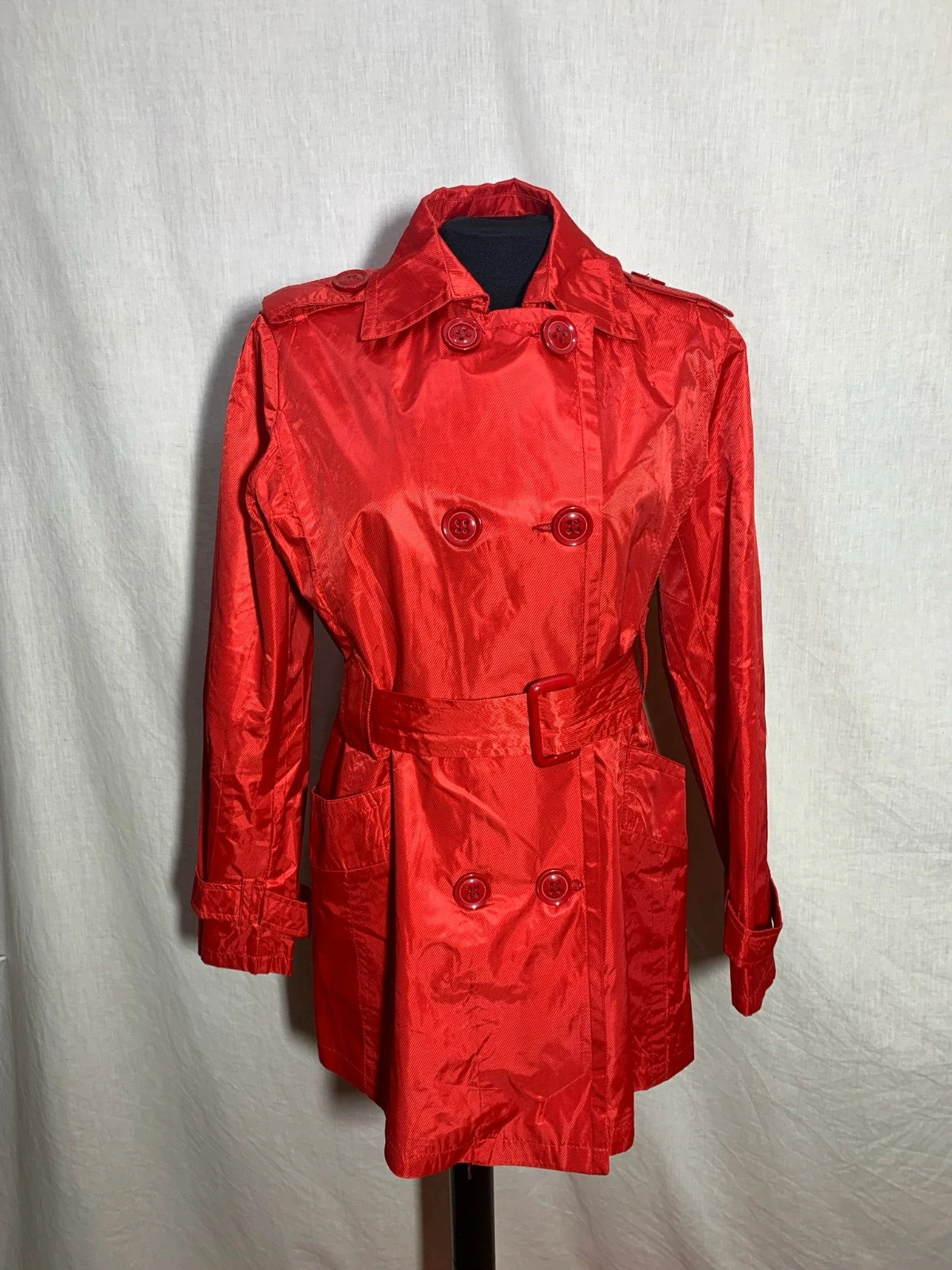 Gabardina corta retro roja | Red short retro trench coat | Hashun – Hashun – taille XL / 42 / 14