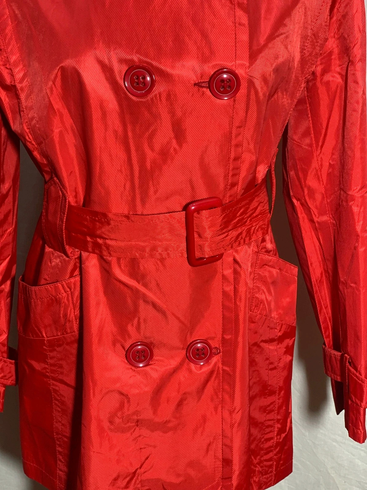 Gabardina corta retro roja | Red short retro trench coat | Hashun – Hashun – taille XL / 42 / 14 5