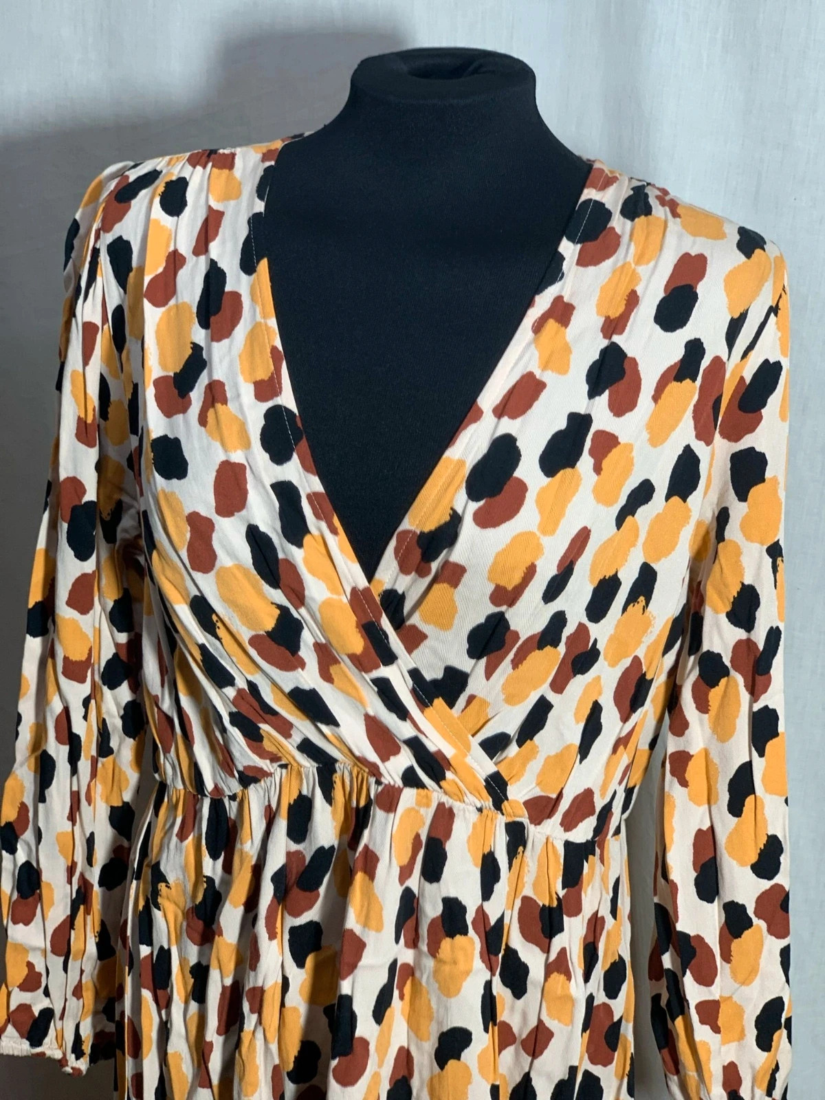 Vestido estampado | Abstract asymmetric print wrap dress – Compania Fantastica – taille XL / 42 / 14 4