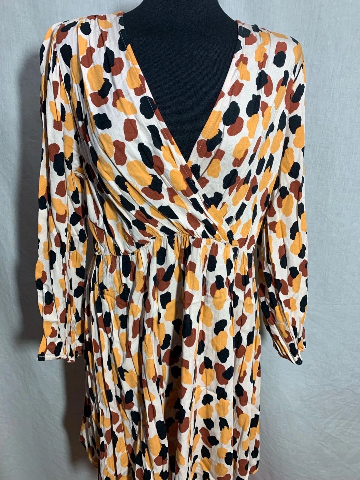 Vestido estampado | Abstract asymmetric print wrap dress – Compania Fantastica – taille XL / 42 / 14 3