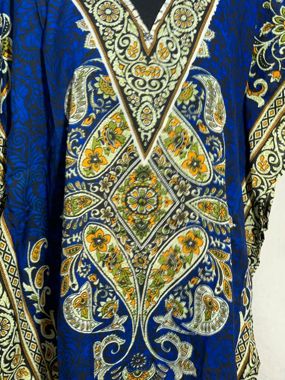 Chilaba azul con detalles dorados | Blue djellaba with gold details – Vestido – taille Taille unique 4