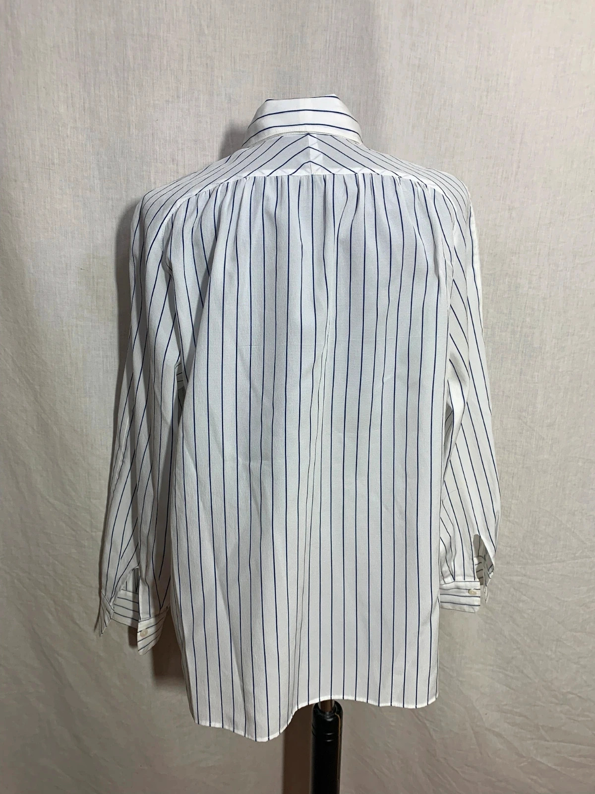 Camisa Blanca a Rayas Azules | White Striped Shirt – Vintage Dressing – taille L / 40 / 12 4