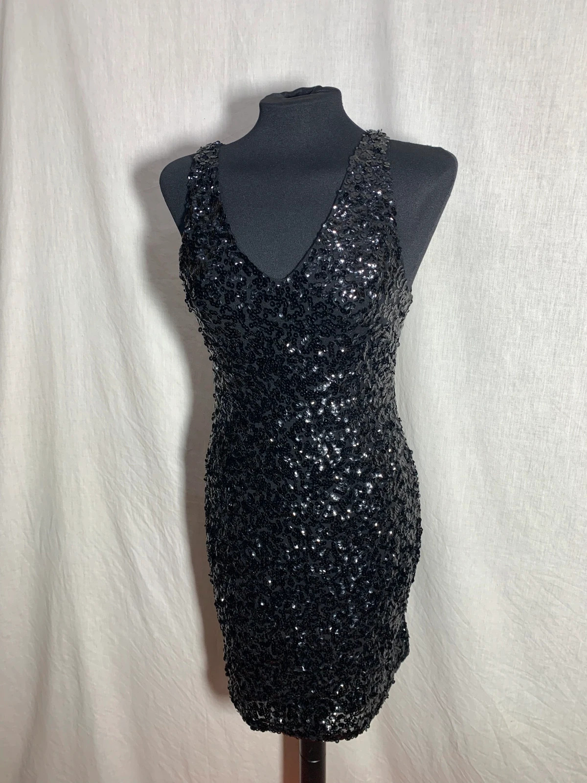 Vestido de Lentejuelas Negro | Black Sequined Dress | Conos – Conos – taille XL / 42 / 14 5