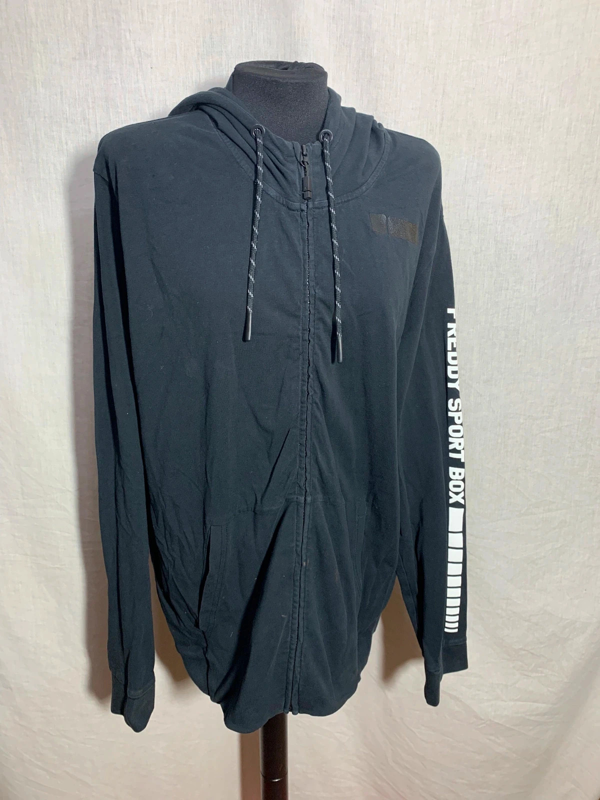 Sudadera negra con capucha y cremallera | Black zip-up hoodie | Freddy Active – Freddy – taille XL / 42 / 14 3