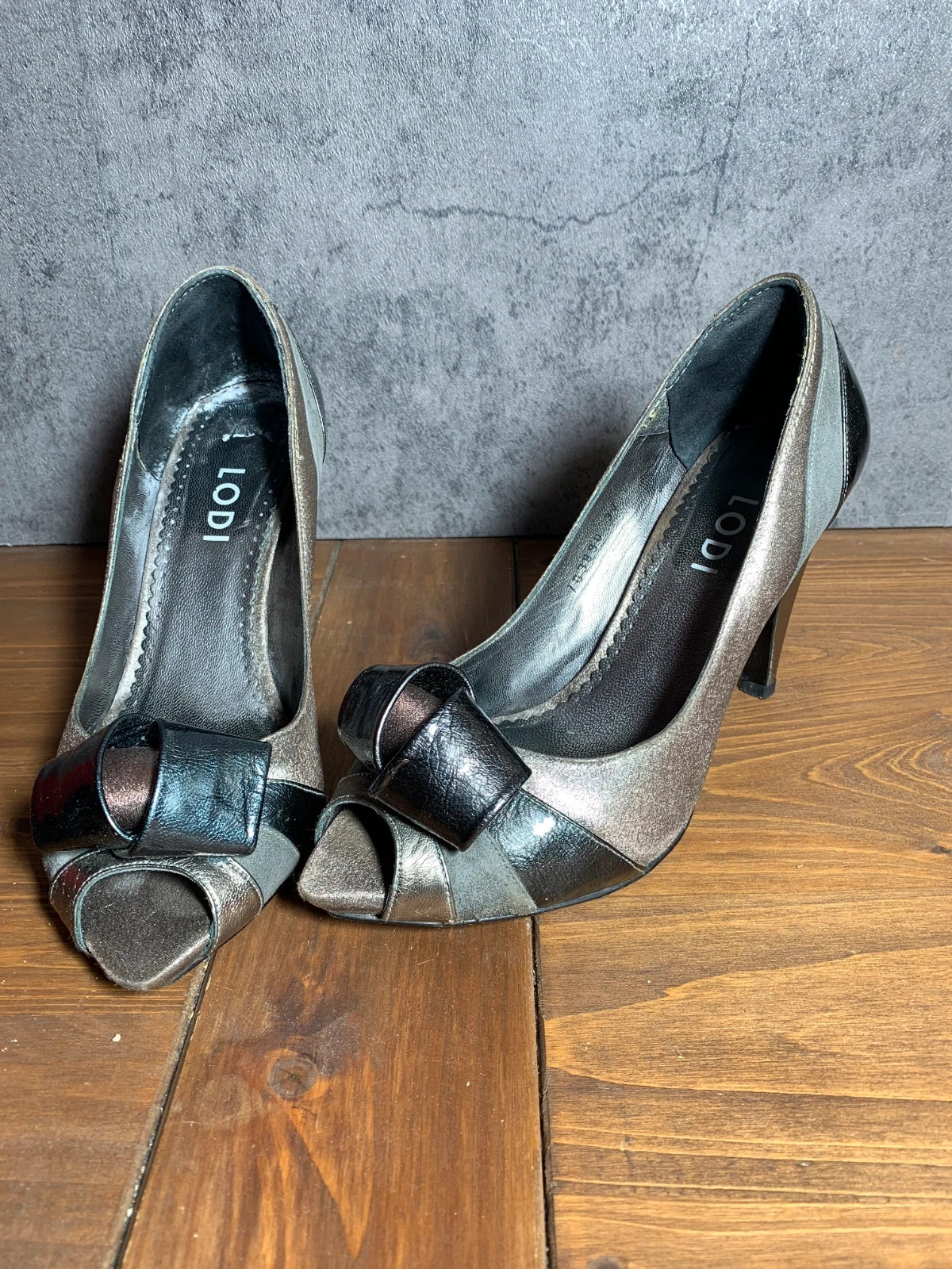 Zapato de tacón peep toe multicolor | Multicolor peep toe heels | Lodi – Vintage Dressing – taille 37 3