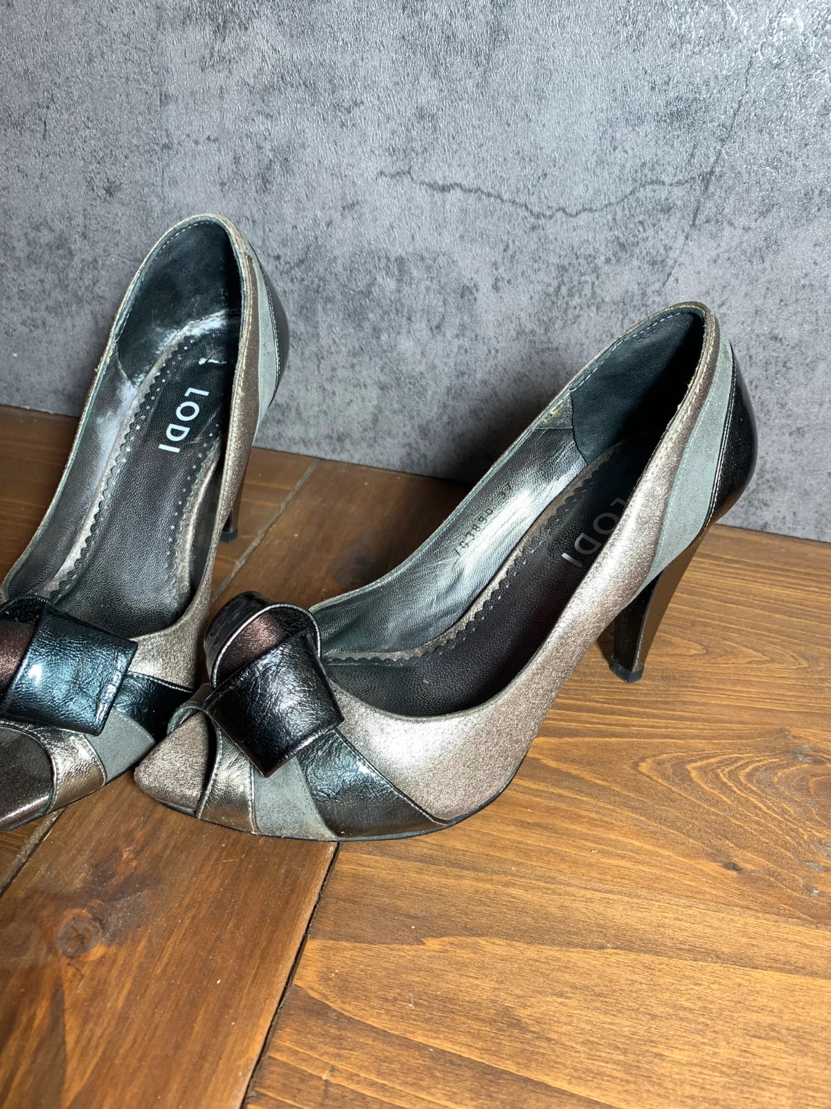 Zapato de tacón peep toe multicolor | Multicolor peep toe heels | Lodi – Vintage Dressing – taille 37 4