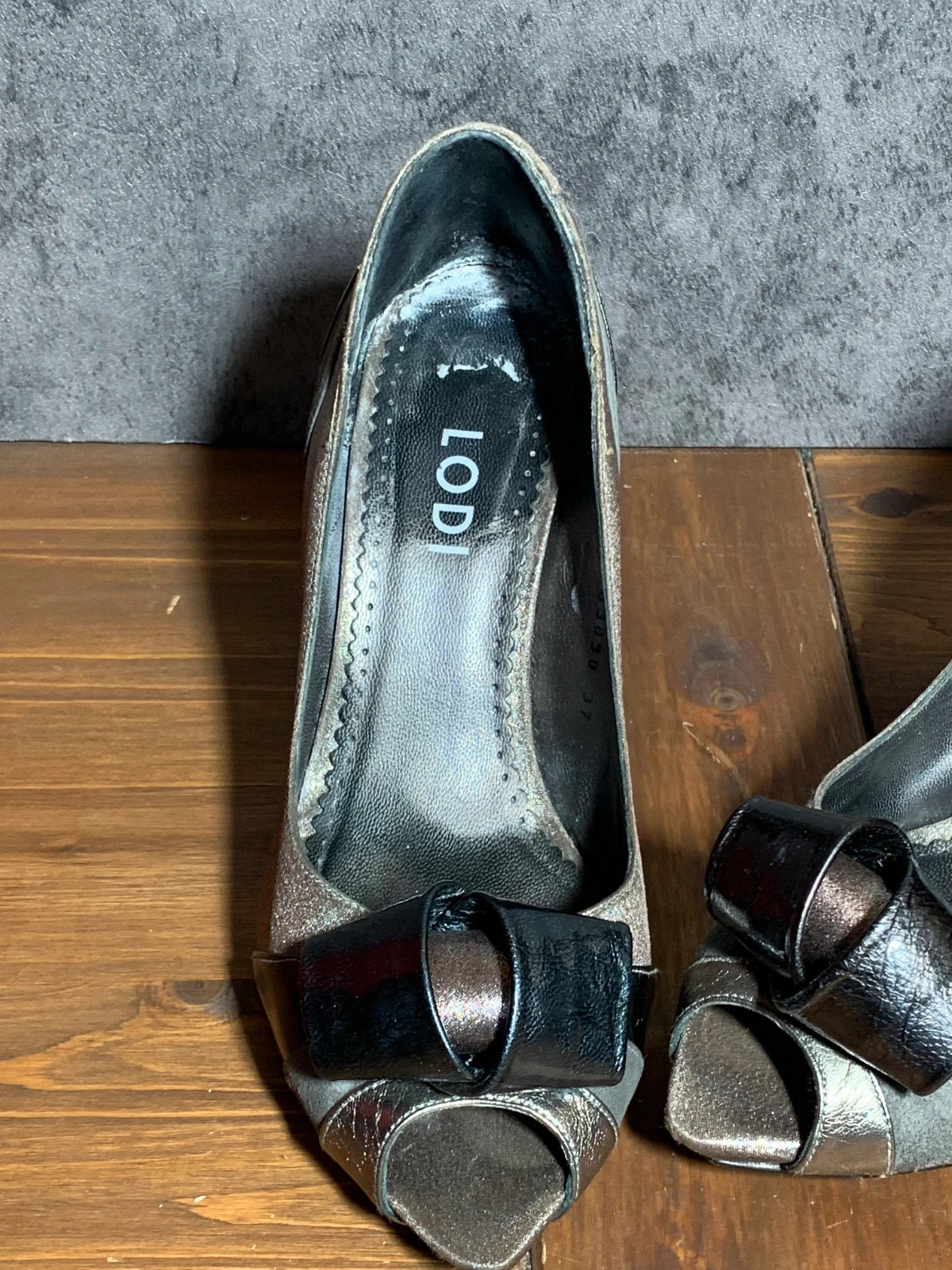 Zapato de tacón peep toe multicolor | Multicolor peep toe heels | Lodi – Vintage Dressing – taille 37 5