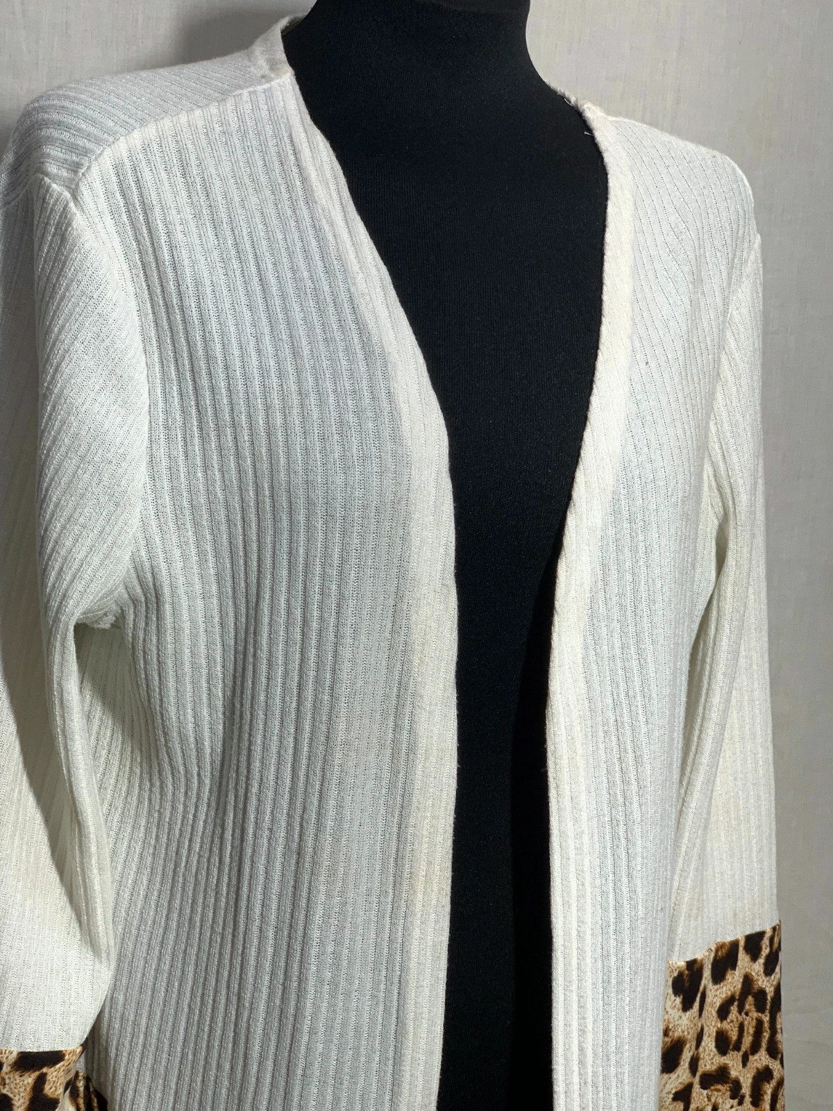 Chaqueta larga fina tricolor | Long thin tricolor cardigan | Shein – Shein – taille XL / 42 / 14 4