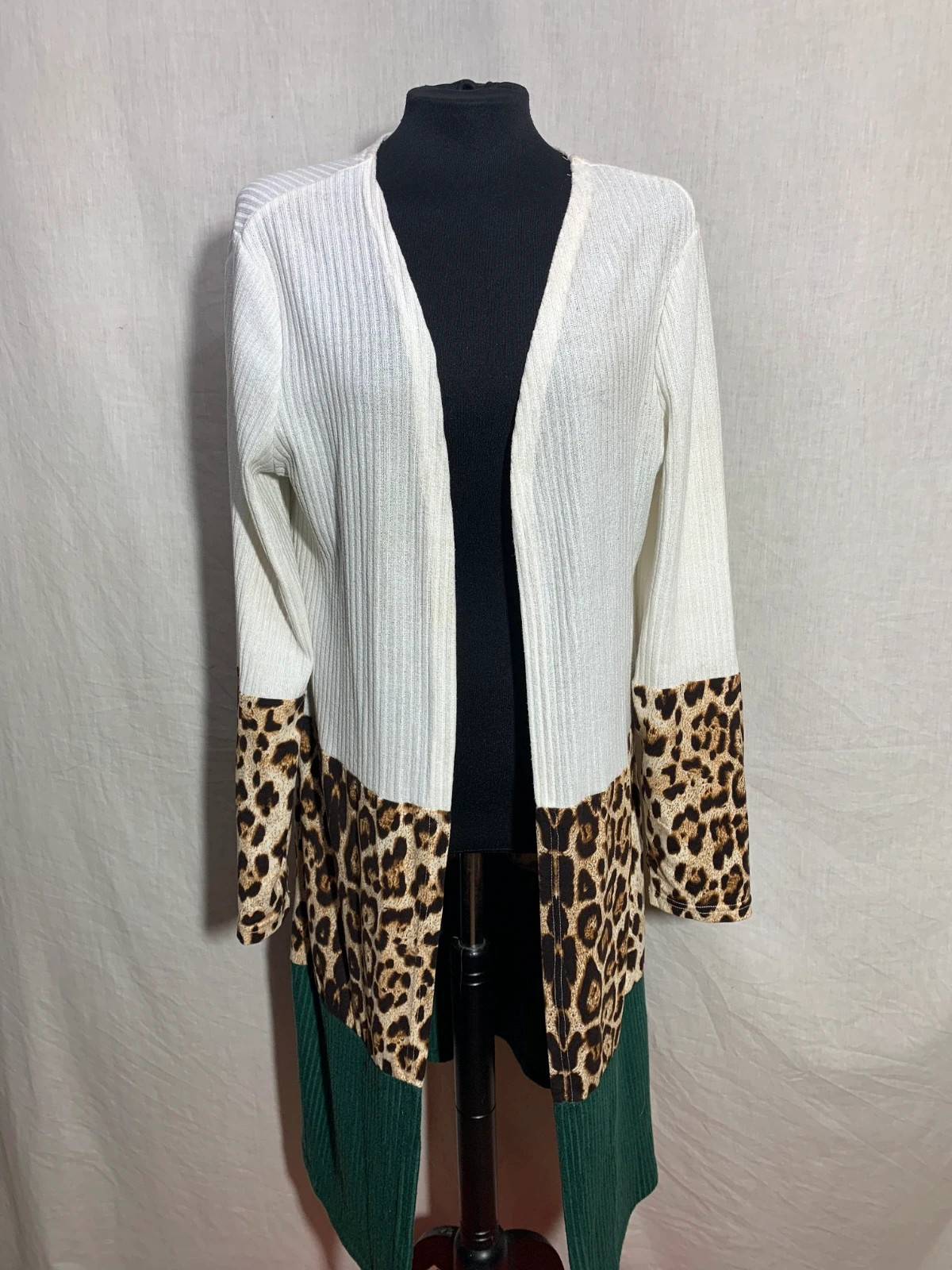 Chaqueta larga fina tricolor | Long thin tricolor cardigan | Shein – Shein – taille XL / 42 / 14 3