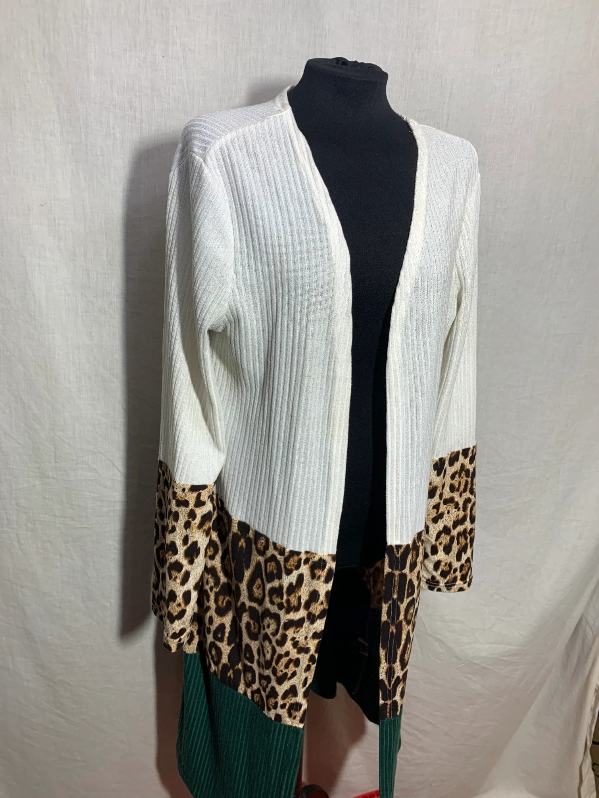 Chaqueta larga fina tricolor | Long thin tricolor cardigan | Shein – Shein – taille XL / 42 / 14 5