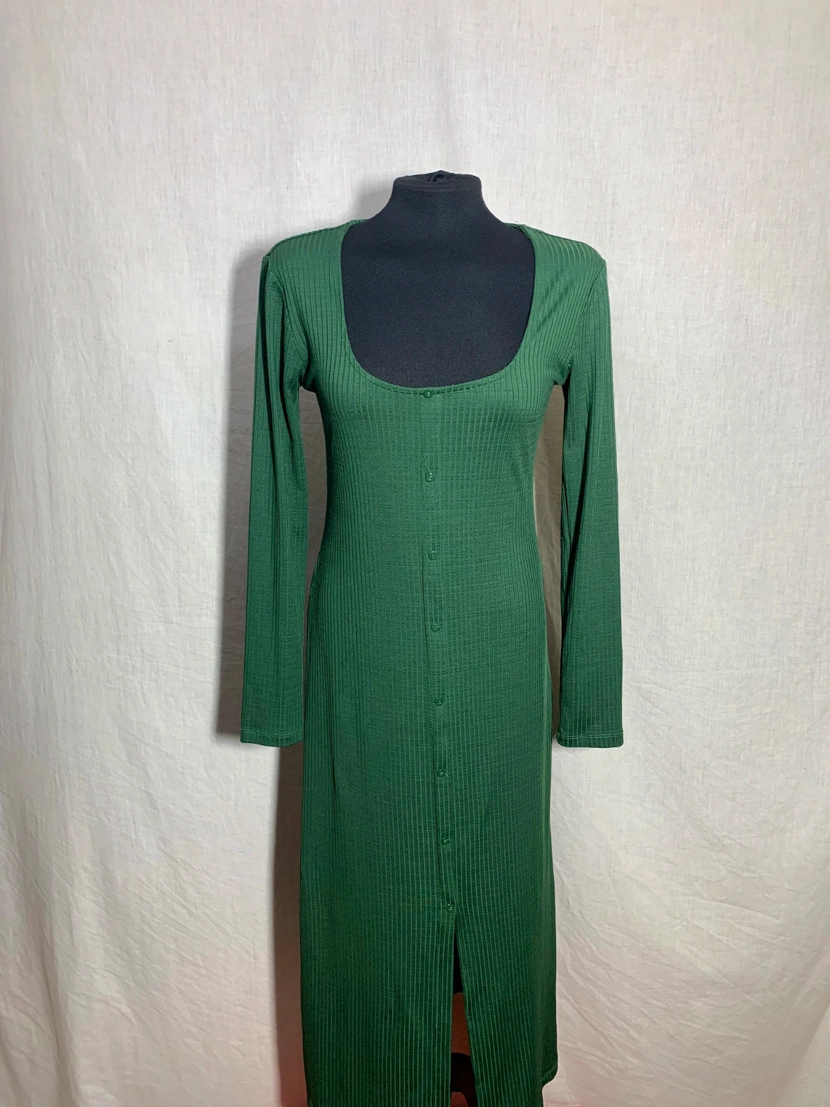 Vestido largo verde ajustado | Green maxi bodycon dress | Stradivarius – Shein – taille L / 40 / 12