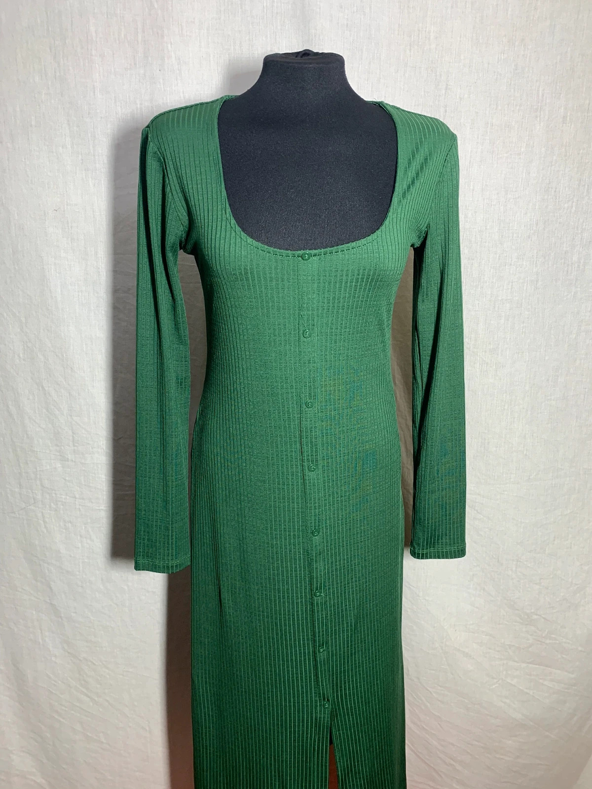 Vestido largo verde ajustado | Green maxi bodycon dress | Stradivarius – Shein – taille L / 40 / 12 4