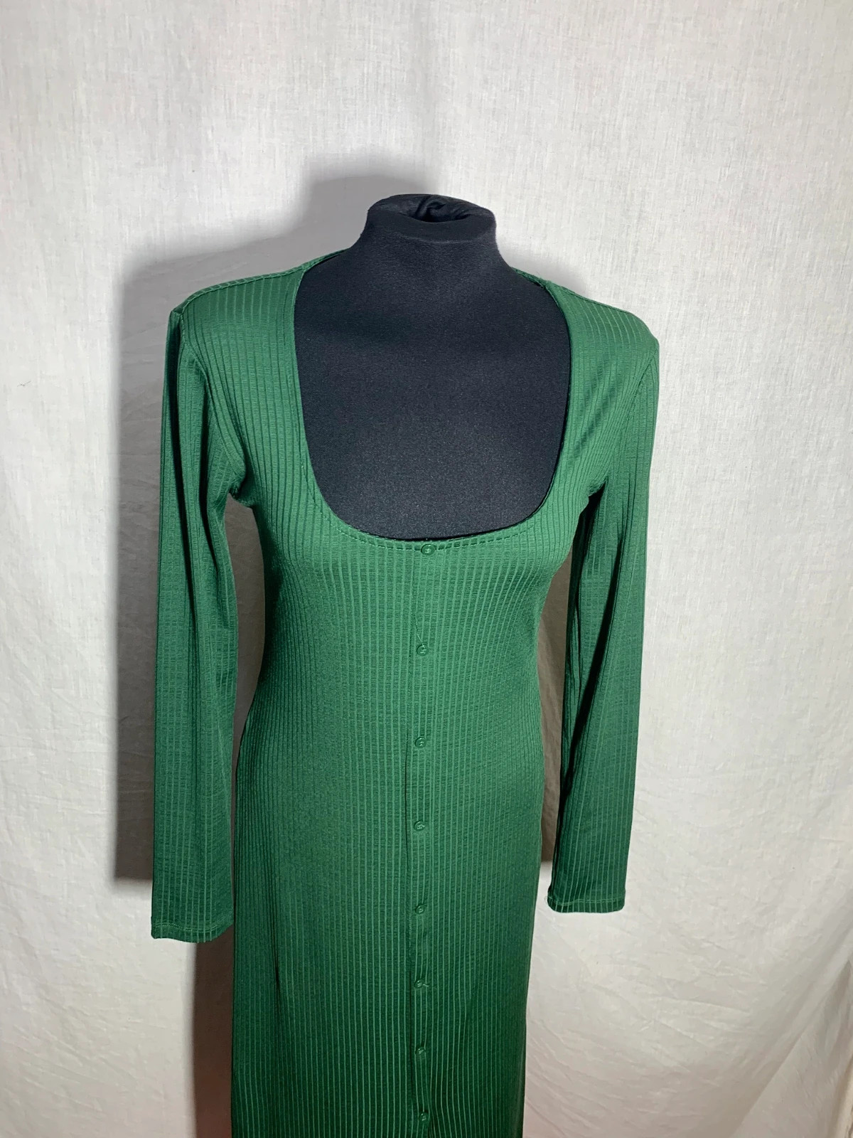 Vestido largo verde ajustado | Green maxi bodycon dress | Stradivarius – Shein – taille L / 40 / 12 3