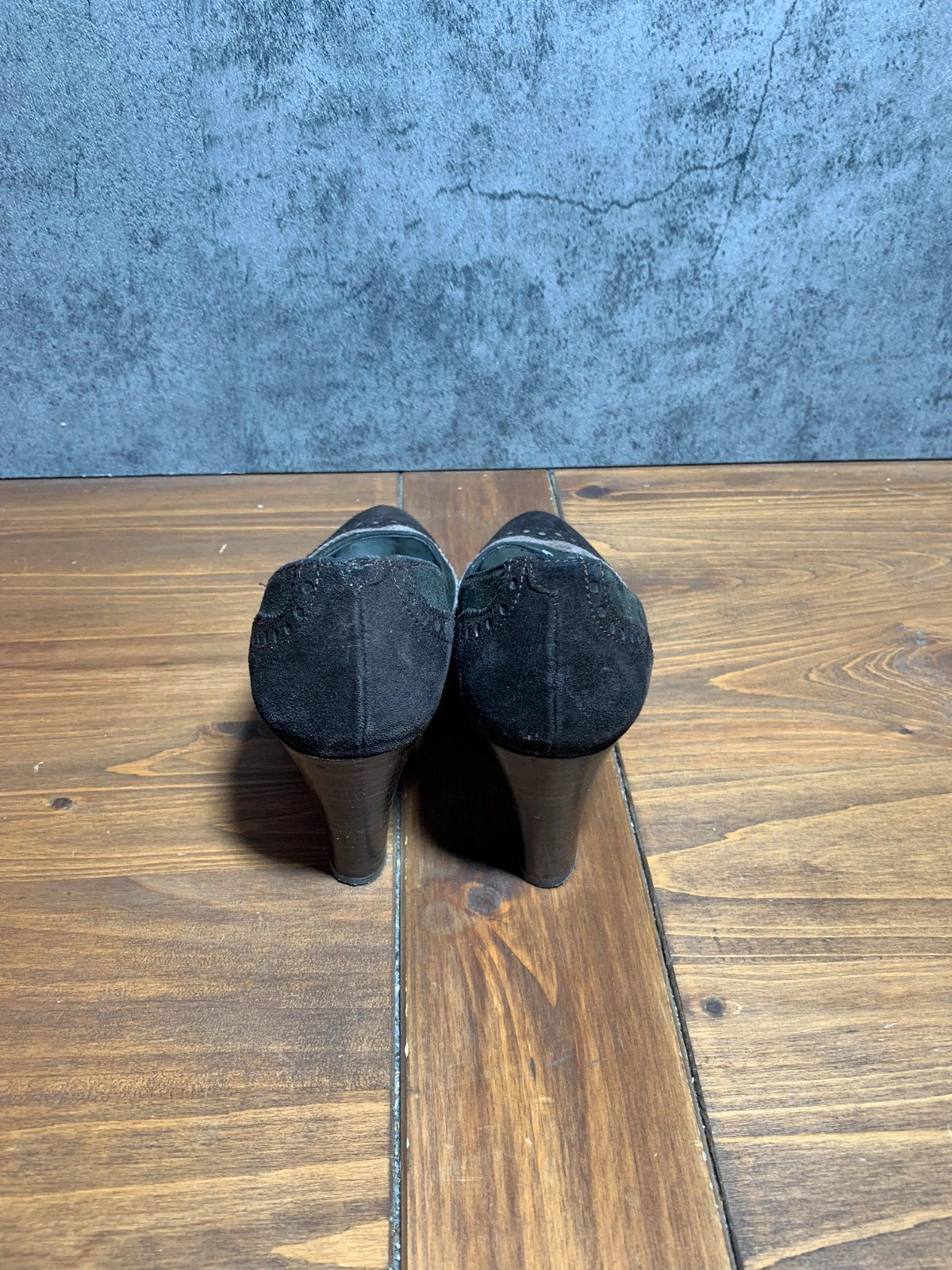 Zapatos tacón ante estilo Oxford | Oxford style suede heels – Vintage Dressing – taille 37 3