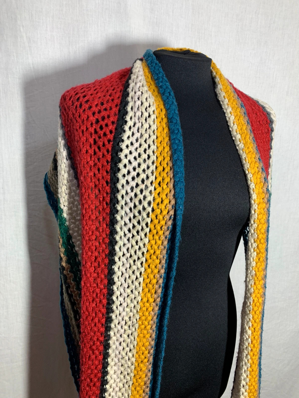 Bufanda de Punto Calado Multicolor | Multicolored Open Knit Scarf 3