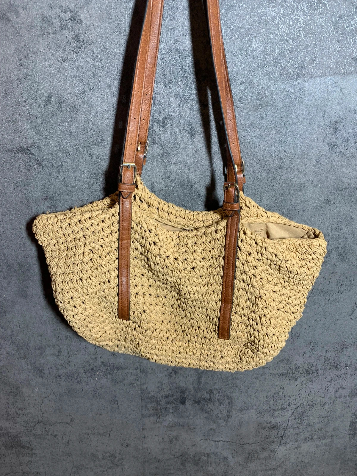 Bolso de Mimbre Trenzado con Asas | Woven Wicker Tote Bag
