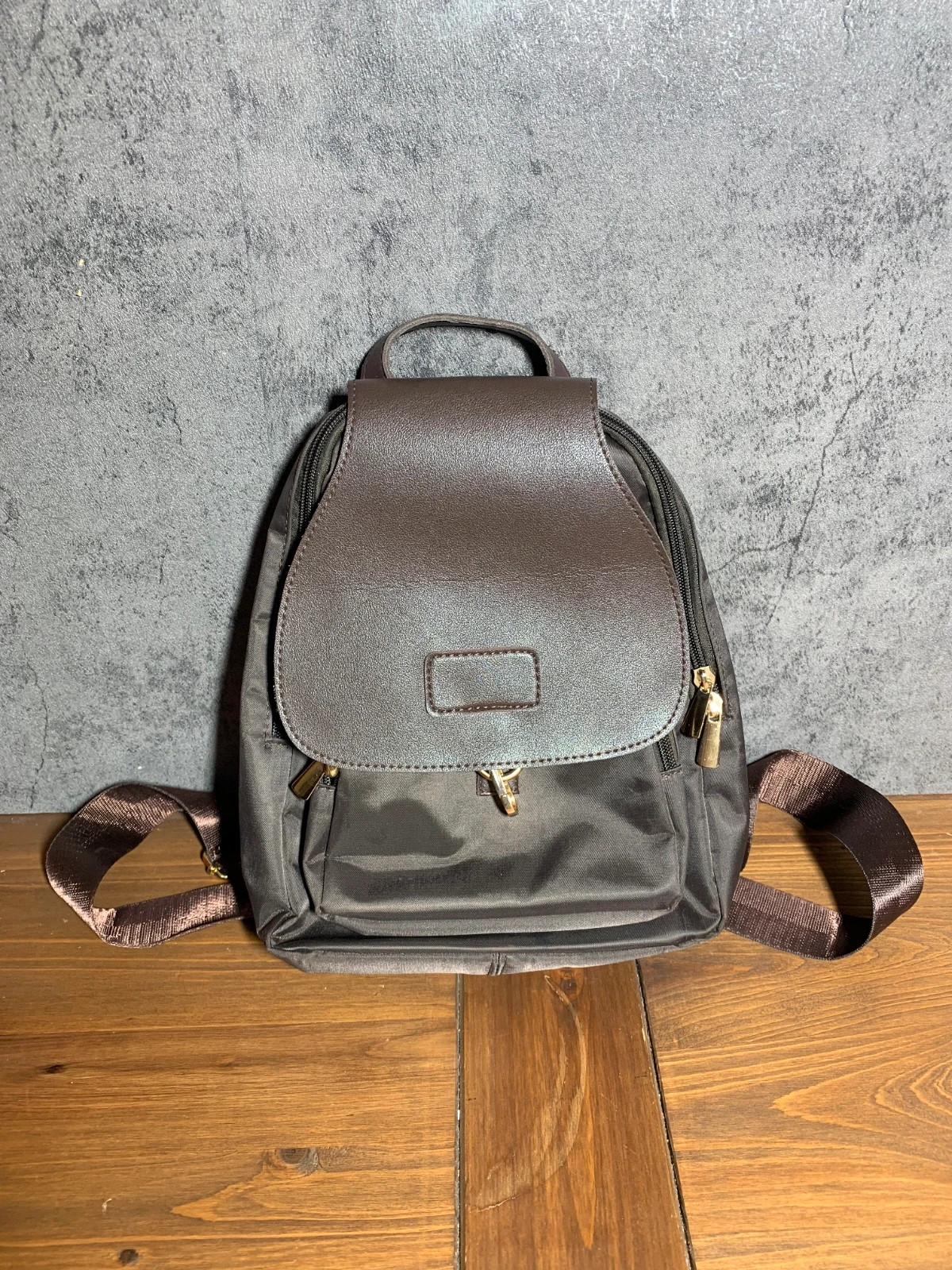 Mochila Retro Pequeña de Marrón Oscuro | Small Dark Brown Vintage Backpack 3
