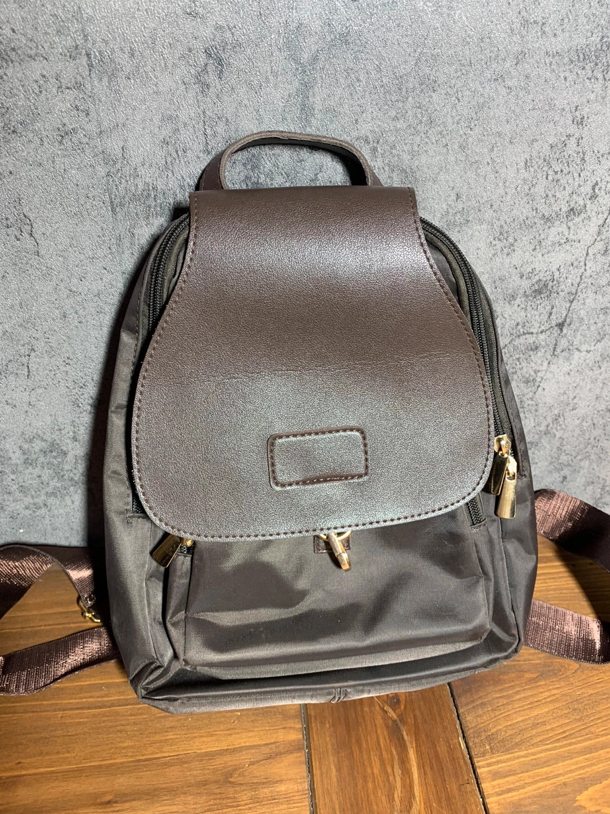 Mochila Retro Pequeña de Marrón Oscuro | Small Dark Brown Vintage Backpack 4