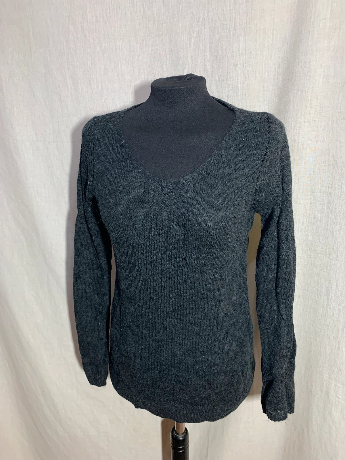 Jersey de Punto Gris Marengo | Charcoal Grey Knit Sweater | Mango – Mango – taille M / 38 / 10 3